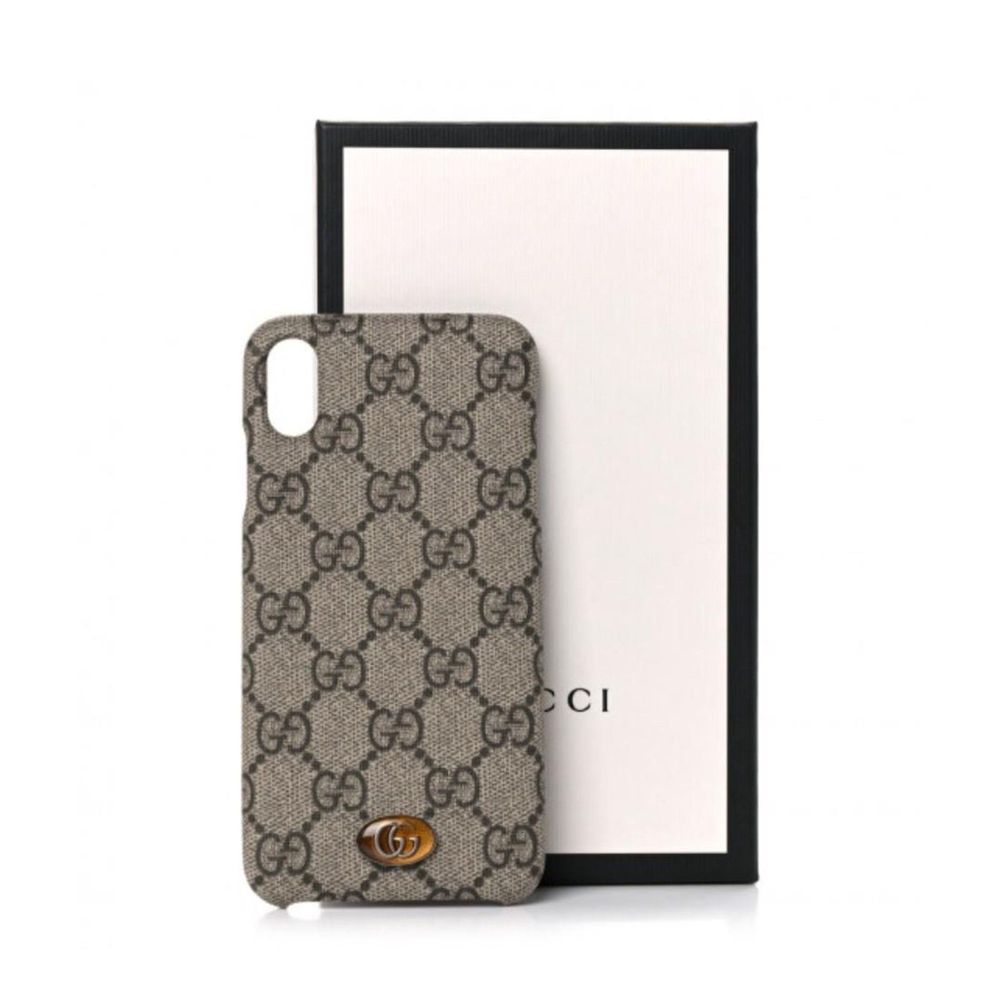 GUCCI GG Supreme Monogram Ophidia iPhone X/XS Case Beige Canvas NWT